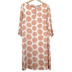 ottod'Ame Italy Silk Polka Dot Circle Print Midi Shift Dress